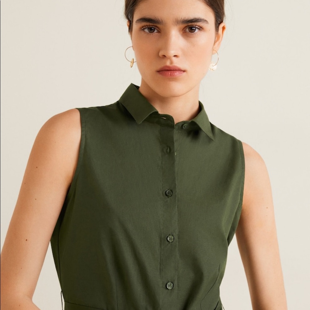 Mango summer belted Midi shirt dress - Picture 6 of 9